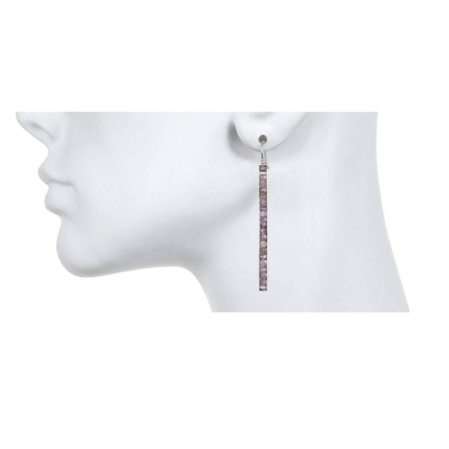 New White Label Women's Bar Earrings In Purple